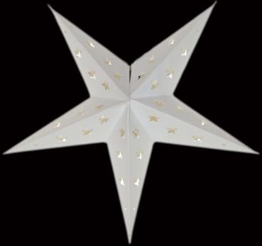 Baby Lotus white - Foldable glowing star, paper poinsettia with 5 points, 40 cm